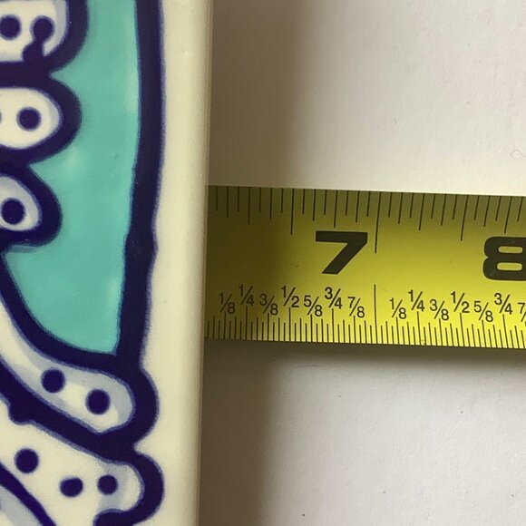 Vtg Diane Artware Decor Wall Ceramic Tile Whimsical Fish Flowers 6"x6" Signed - Picture 7 of 7